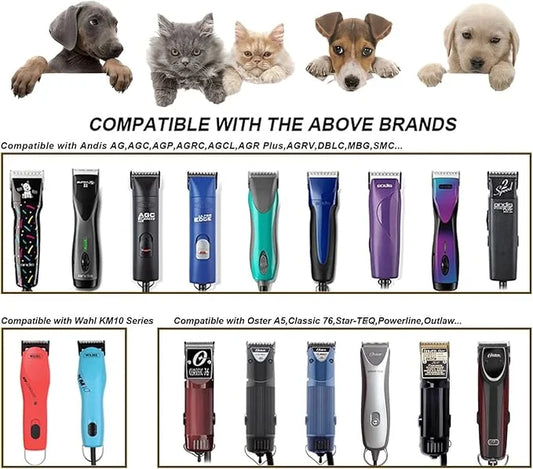 10 Blades Dog Grooming Blades Compatible with Andis/Oster A5/Wahl KM-10 Series Dog Clippers,Detachable Clipper Replacement...