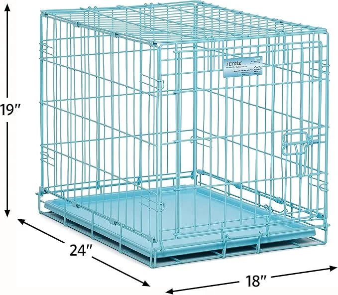 MidWest Homes for Pets iCrate Dog Crate Starter Kit | 24-Inch Dog Crate Kit Ideal for Small Dog Breeds (Weighing 13-25 Pou...