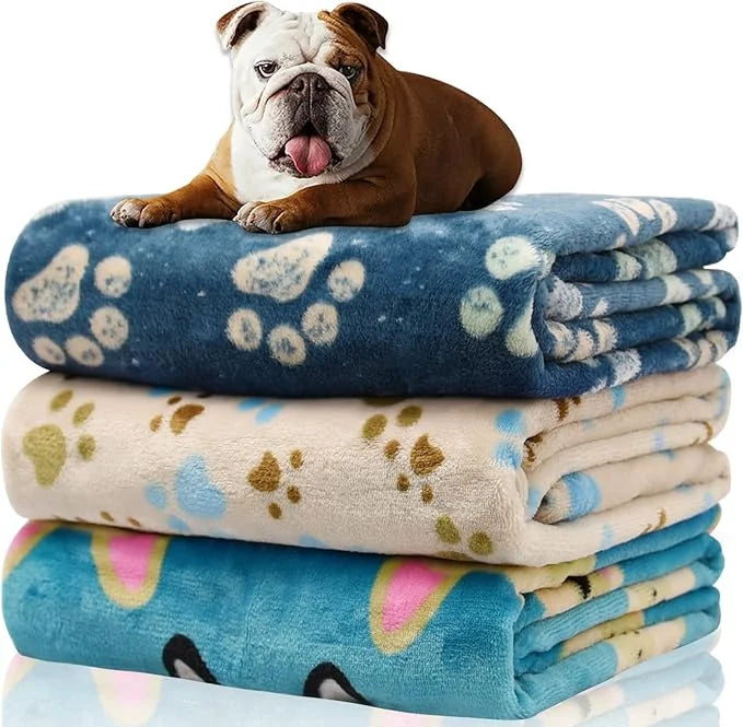 1 Pack 3 Blankets for Dogs Blankets for Medium Dogs Medium Dog Blanket Super Soft Fluffy Premium Fleece Pet Blanket Flanne...