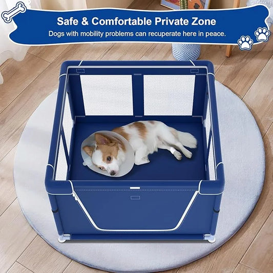42x42x26 Inches Puppy Playpen with Gate, Small Dog & Puppy Playpen for Indoor & Outdoor, Sturdy Safety Dog Crate with Dura...