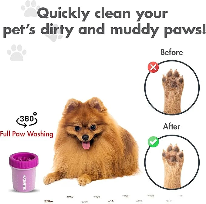 Dexas MudBuster Portable Dog Paw Cleaner, Small, Fuchsia - Premium Quality Pet Accessory - Product Image