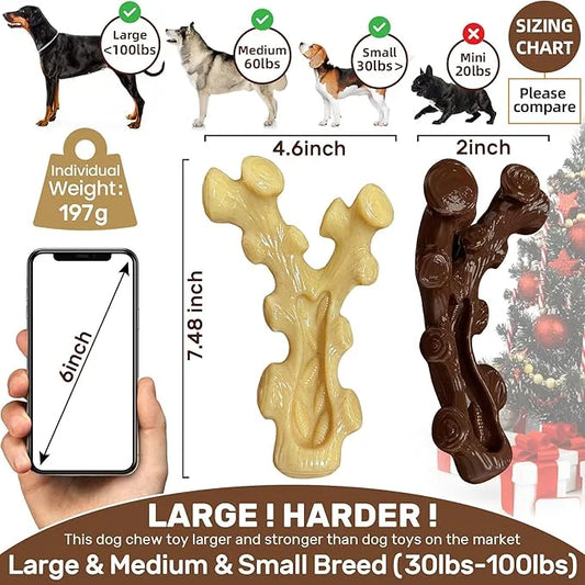 2 Pack Dog Chew Toys for Aggressive Chewers,Boredom and Stimulating Best Dog Toys for Medium/Large Breed,Tough Almost Inde...