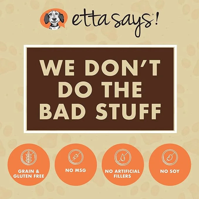 etta says! Variety Pack Snack Bars - Pork + Bacon - Turkey + Bacon - Premium All Natural Meat Treats for Dogs - Human Grad...