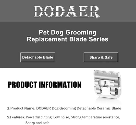 Size 40/10/7F/5F/4F Detachable Pet Dog Grooming Clipper Ceramic Blades Set,Compatible with Andis,Oster A5,Wahl KM10 Series...