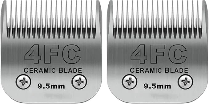2 Pack Detachable Pet Dog Clipper Blades, Compatible with Andis Size 4FC Cut Length 3/8"(9.5mm), Most Oster A5,Wahl KM Ser...