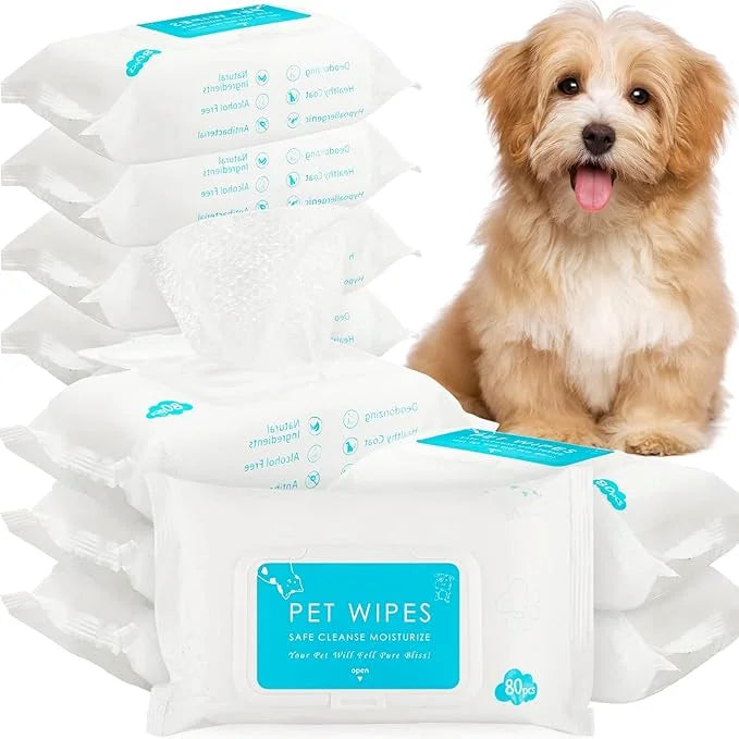 Treela 10 Packs of 800 Dog Wipes Pet Wipes Cat Grooming Supplies for Paws, Butt, Ear, Skin, Eye, Body Cleaning Bath Stain ...