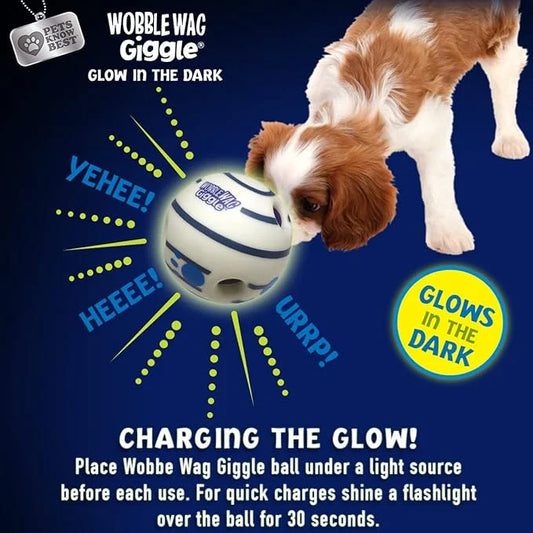 Wobble Wag Giggle Ball 2 Pack- Interactive Dog Toy, Fun Giggle Sounds When Rolled or Shaken, Pets Know Best, 1 Original & ...