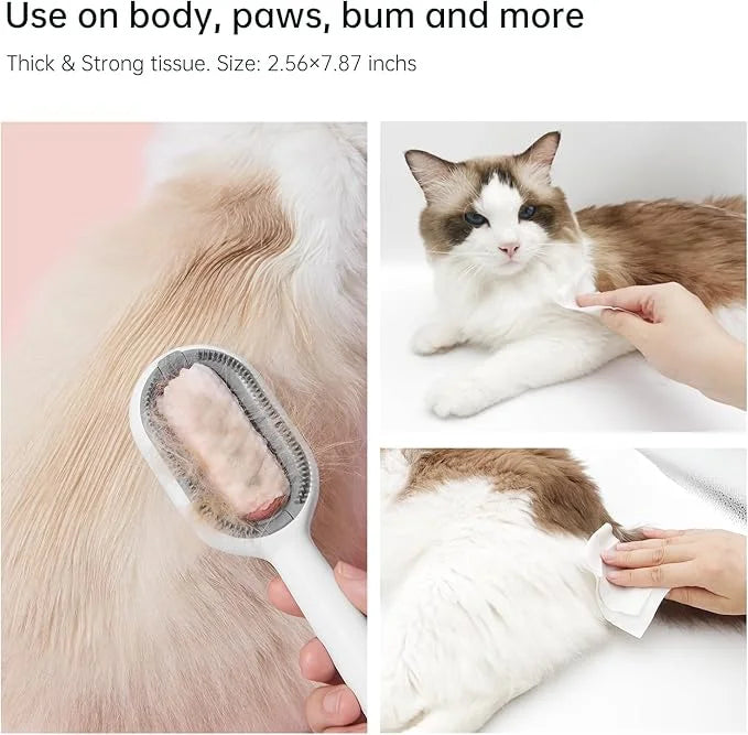 Pet Cotton Tissue for Pet Cleaning Brush Cats Dogs Wipes for Pet Paw Eye Stains Ear Coat Extra Strong Soft Portable - Prod...