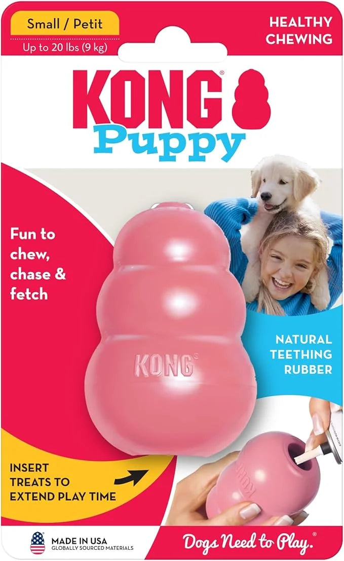 KONG Puppy - Natural Teething Rubber Chew Toy for Dogs - Stuffable Dog Toy for Extended Playtime - Chew & Fetch Toy for Pu...