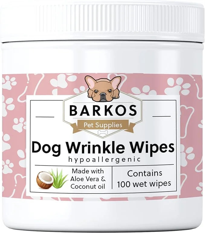 Wrinkle Wipes for Dogs | Bulldog, French Bulldog, Pug, English Bulldog | Cleans & Soothes Wrinkles, Folds, Tear Stain, Tai...