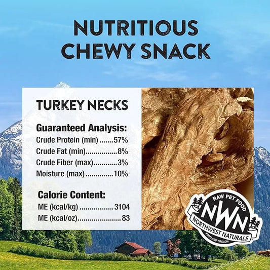 Northwest Naturals Raw Rewards Freeze-Dried Turkey Neck Treats for Dogs and Cats - Bite-Sized Pieces - Healthy, 1 Ingredie...