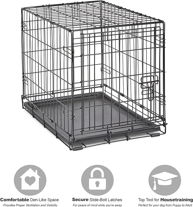 New World Newly Enhanced Single Door New World Dog Crate, Includes Leak-Proof Pan, Floor Protecting Feet, & New Patented F...