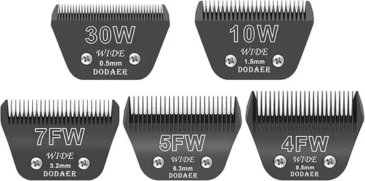30W+10W+7FW+5FW+4FW Wide Blades for Dog Grooming,Compatible with Andis,Oster A5,Wahl km10 Clippers,Cutting Length 1/50" to...