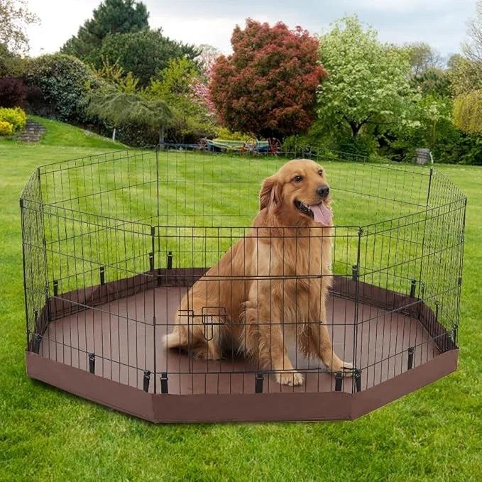 PJYuCien Dog Playpen Bottom Pad,Fits 24 Inch 8 Panels Regular Octagon Metal Exercise Pet Pen,Elastic Buckles Connections,B...