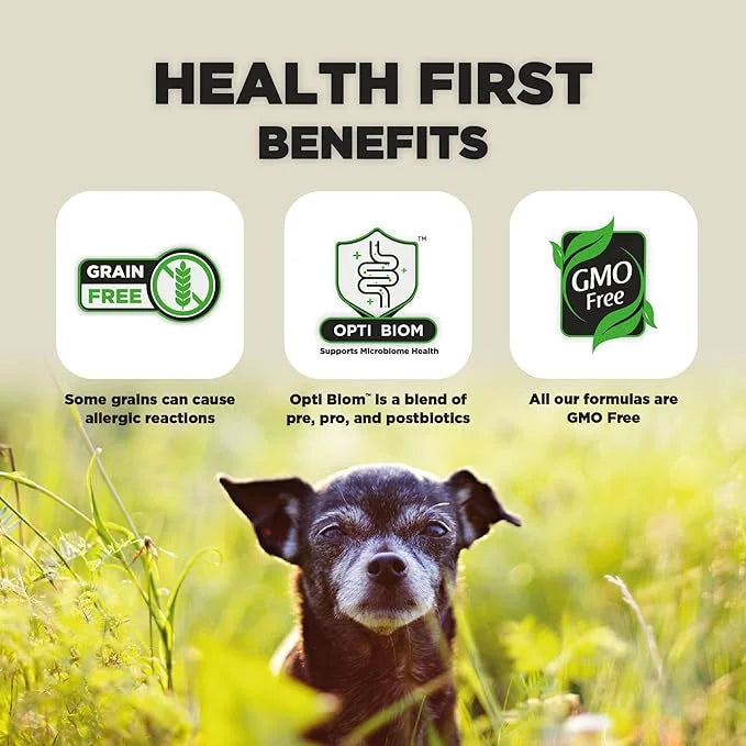 Nature's HUG Dry Dog Food, Senior-Toy & Small Breeds, 5 lb. Bag, Chicken Flavor Plant-Based Protein Vegetarian Kibble, Gra...