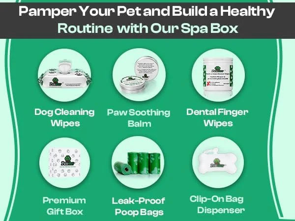 Puppy Essentials Kit | Dog Wipes for Cleaning & Deodorizing | Paw & Nose Balm | Teeth Cleaning Wipes | Poop Bags | Dog Gro...