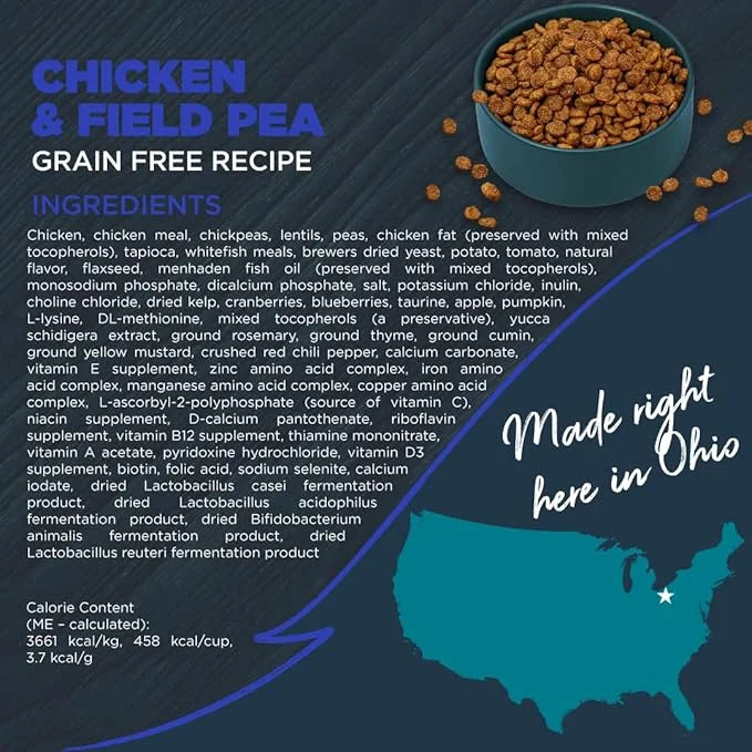 Blackwood Grain Free Dry Dog Food, Chicken & Field Pea Recipe, 4.5 Pound Bag for All Life Stages, Slow Cooked with Vitamin...