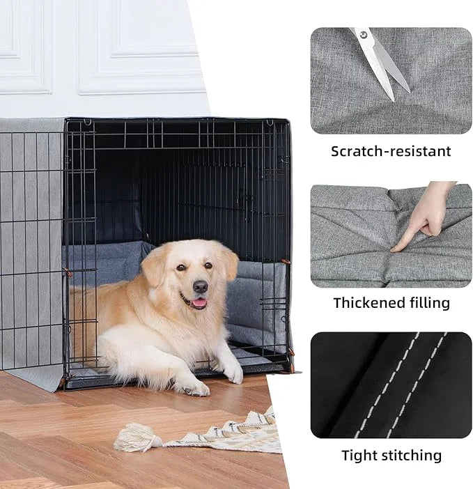 3-Piece Waterproof Dog Crate Cover Set with Kennel Cover, Bed Mat & Bumper Pad - Washable Pet Crate Accessories Fit for 24...