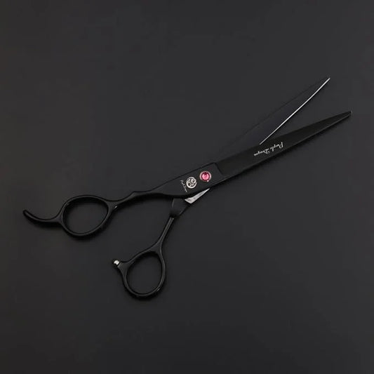 Purple Dragon 7.0" Left Handed Dog Grooming Hair Cutting Scissor &Curved &Thinning Shear with Bag - for Mancinism Pet Groo...