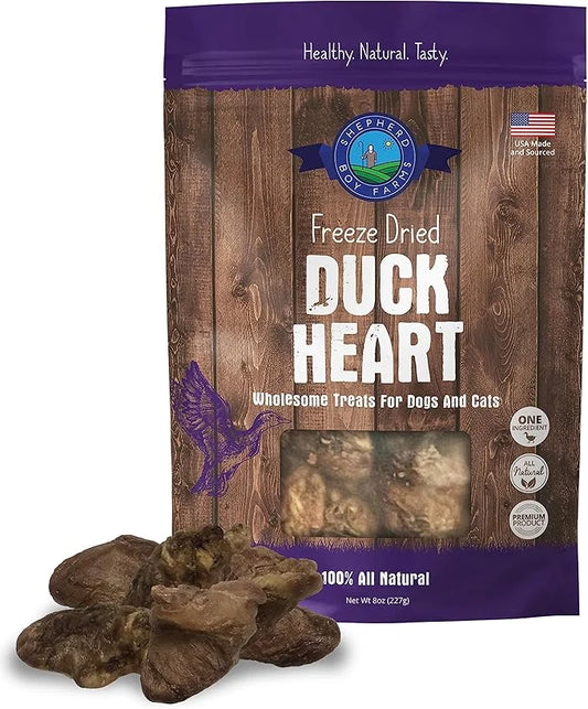 Freeze Dried Dog and Cat Treats, Duck Heart, All Natural Single Ingredient Freeze-Dried Dog Treat & Dog Snacks, Made in US...