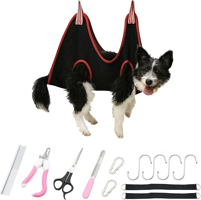 Pet Grooming Hammock for Multipurpose Use, 13 PCS Pet Grooming Kit for Cat & Dog Grooming, Dog Hammock with Nail Clippers/...