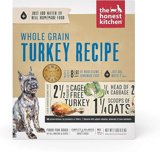 The Honest Kitchen Dehydrated Whole Grain Turkey Dog Food, 2 lb Box - Product Image