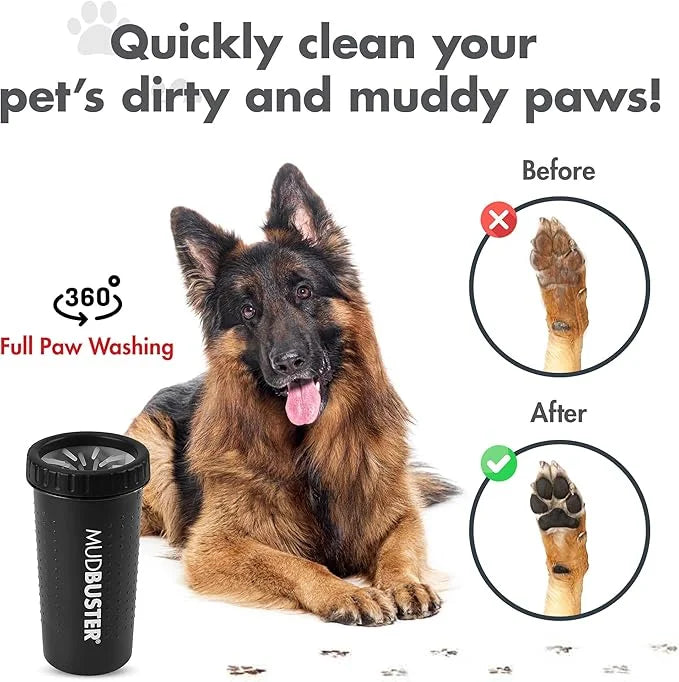 Dexas MudBuster Portable Dog Paw Washer/Paw Cleaner, Large, Matte Black- Special Edition (PW72025-22WP) - Product Image