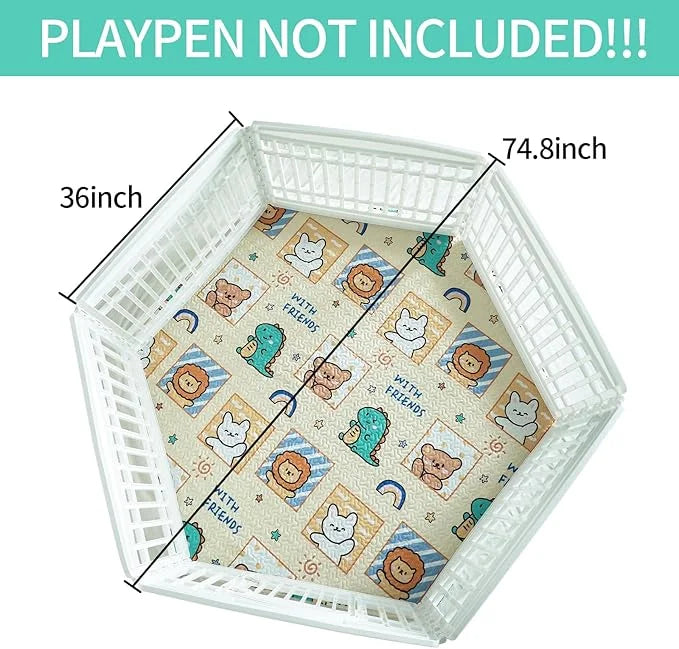 36'' Wide Hexagonal Dog Pen Urine Pad Dog Urine Pad Puppy Pad, [PLAYPEN Not Included!] Reusable Whelping Playpen Crate Reu...