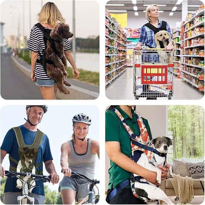 Dog Front Carrier Backpack, Dog Backpack Carrier Soft Pad, Pet Legs Out, Easy-Fit Dog Front Carrier for Small Medium Puppy...