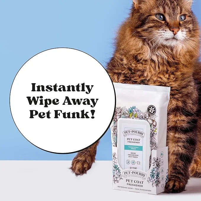 Pet-Pourri Pawsitively Fresh Deodorizing Pet Wipes – Quick Cleaning Wipes for Dogs & Cats – Plant Based Ingredients – Vet ...