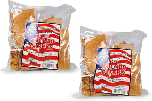 (2 Pack) Nature's Own Pet Chews Moo Cheeks Bag Treat, 8 oz - Product Image