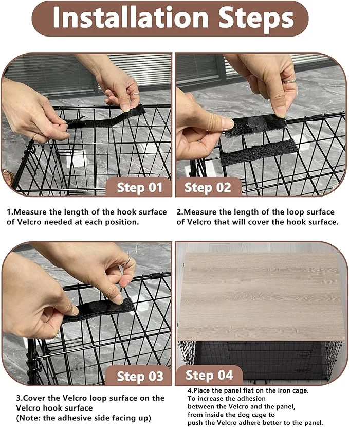 Piskyet Dog Crate Topper Wood Countertop for 48 42 36 30 24 inch Dog Cage, Dog Crate Cover,Dog Kennel Topper(Crate Not Inc...