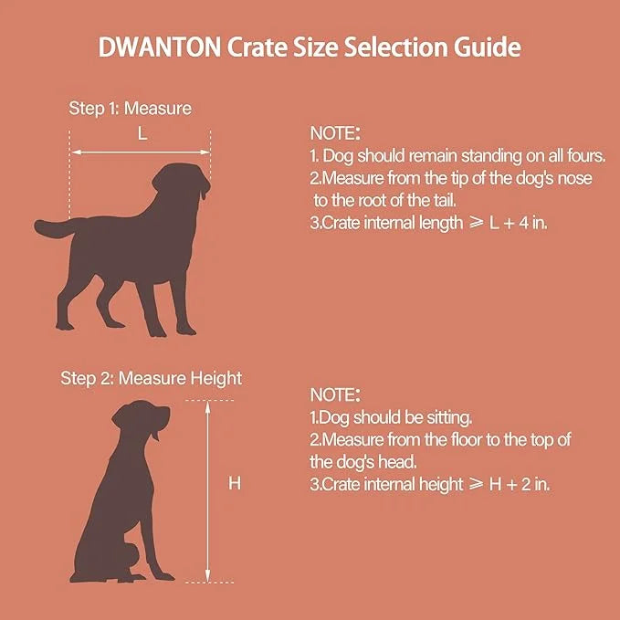 DWANTON Dog Crate Furniture with Cushion, Wooden Kennel Table with Double Doors, Indoor Dog House, Extra Large Size, 43.3"...