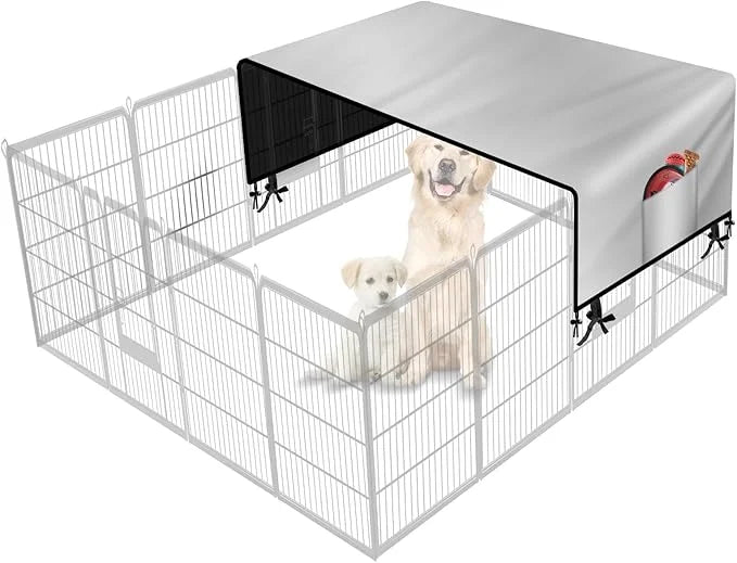 SIRUITON Dog Playpen Cover,Heavy Duty 600D Oxford Fabric with Sun/Rain Dog Play Pen Cover Top Sun Shade Specialized Fits f...