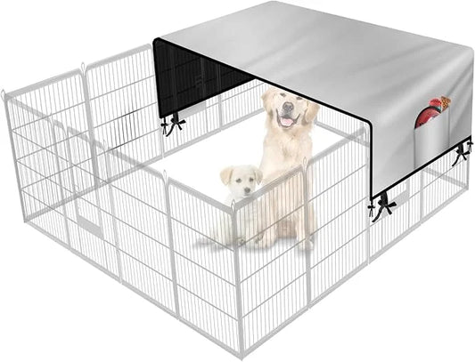 SIRUITON Dog Playpen Cover,Heavy Duty 600D Oxford Fabric with Sun/Rain Dog Play Pen Cover Top Sun Shade Specialized Fits f...