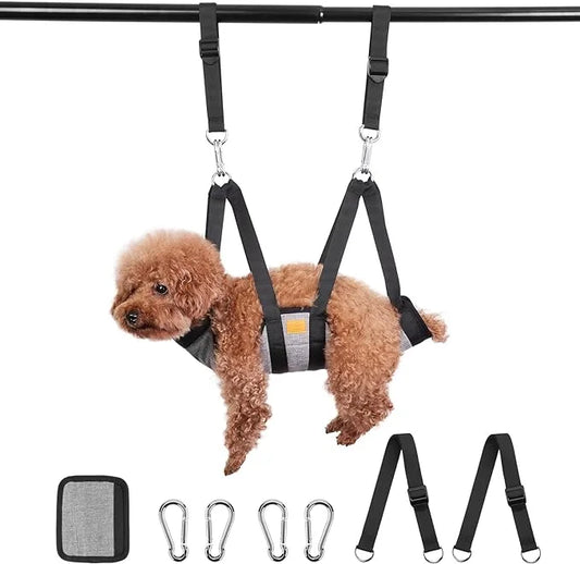 Ownpets Pet Grooming Hammock, Dog Grooming Hammock with Carabiners, Breathable Pet Grooming Harness Sling for Grooming, Ha...