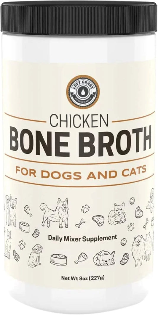 8oz Chicken Bone Broth Powder for Dogs and Cats – Premium Human Grade Chicken Broth Topper for Picky Eaters –Supports Join...