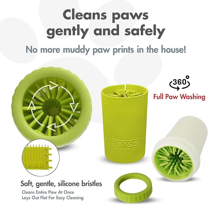 Dexas Green Small Dog Paw Cleaner for Dogs - Premium Quality Pet Supplies and Dog Accessories - Cleans Mud and Dirt - Easy...