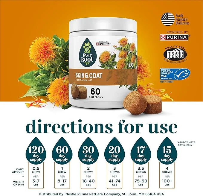 by Purina Skin and Coat Dog Supplements Soft Chews - 10.6 oz. Canister - Product Image