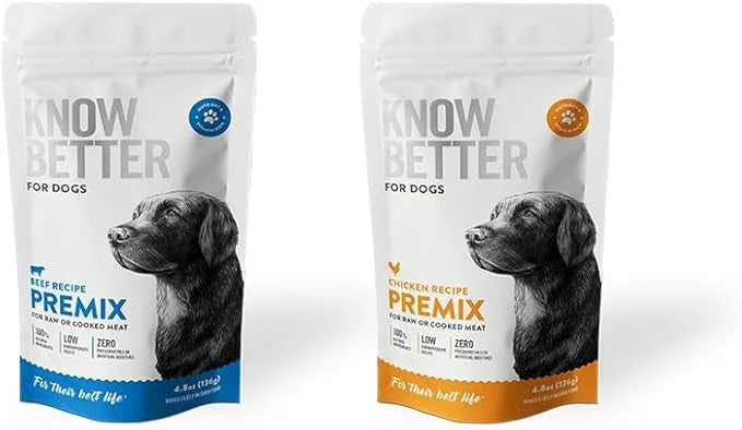 Know Better for Dogs - Beef Recipe, RAW or Cooked Premix/Supplement for Making Homemade Dog Food, All Natural, Holistic Ve...