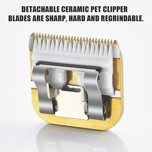 2 Packs #15 Clipper Blade Dog Grooming Compatible with Wahl/Oster Dog Clippers 3/64" 1.2mm Cut Length(Gold) - Product Image