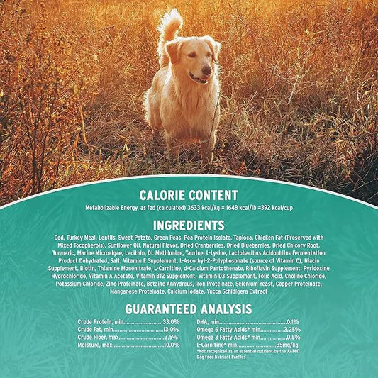 Annamaet Grain-Free Sustain Formula Dry Dog Food, (Line-Caught Cod & Free-Range Turkey), 12-lb Bag - Product Image