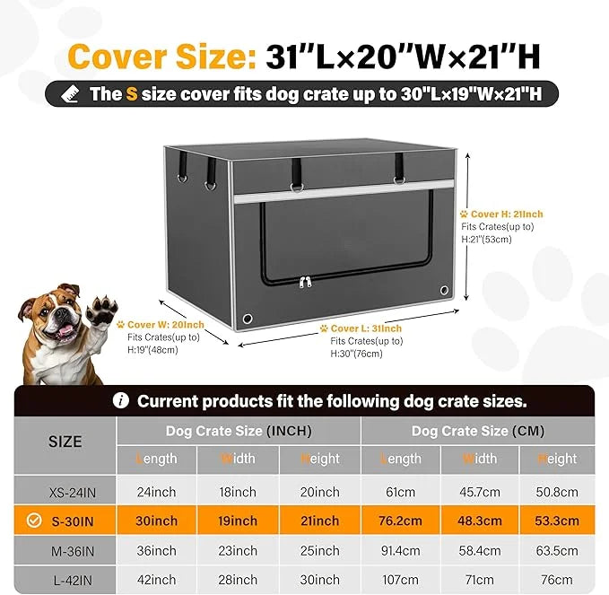 30Inch Dog Crate Cover, Compatible with Most Brands of Wire Crates. Heavy-Duty Material Resists Wear and Tear,Excellent De...