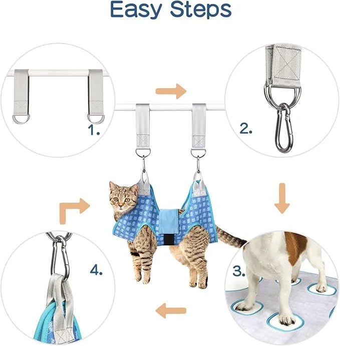 Pet Grooming Hammock for Cats & Dogs, Dog Grooming Hammock Harness, Dog Sling for Nail Clipping/Trimming (X-Small) - Produ...