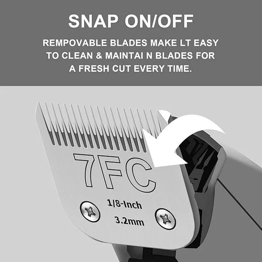 7FC Detachable Pet Clipper Replacement Blades Compatible with Andis/Oster A5/Wahl KM10 Series Dog Clipper,Made of Ceramic ...