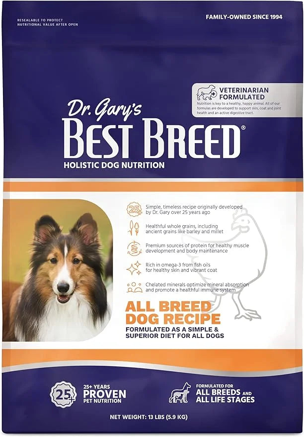 Best Breed Dr. Gary's All Breed Dog Diet Made in USA [Natural Dry Dog Food for All Breeds and Sizes]- 13lbs., Dark Brown (...