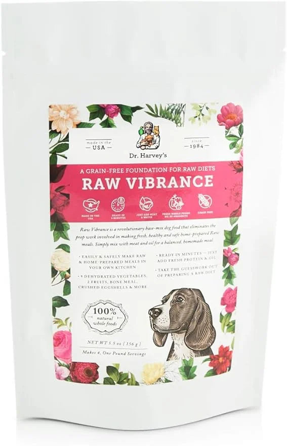 Dr. Harvey's Raw Vibrance Grain Free Dehydrated Foundation for Raw Diet Dog Food (Trial Size 5.5 Oz) - Product Image