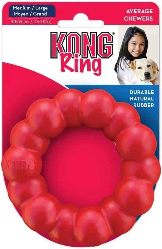 KONG Ring - Natural Rubber Ring Toy for Healthy Chewing Habits - Chew Toy Supports Dog Dental Health - Dog Toy Supports In...