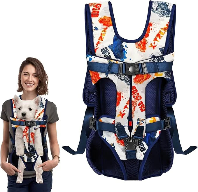 Dog Front Carrier Backpack, Dog Backpack Carrier Soft Pad, Pet Legs Out, Easy-Fit Dog Front Carrier for Small Medium Puppy...