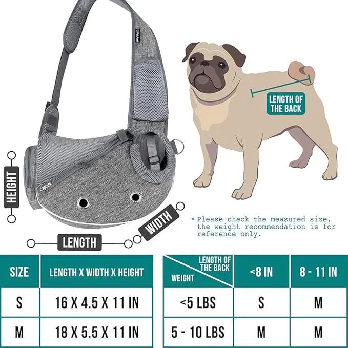 PetAmi Dog Sling Carrier for Small Dogs, Puppy Carrier Sling Purse, Dog Bags for Traveling, Carrying Bag to Wear Medium Ca...